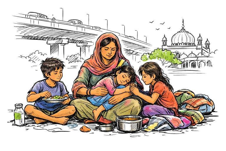 A Mother's Resilience: Abida Begum's Journey on the Streets of Delhi