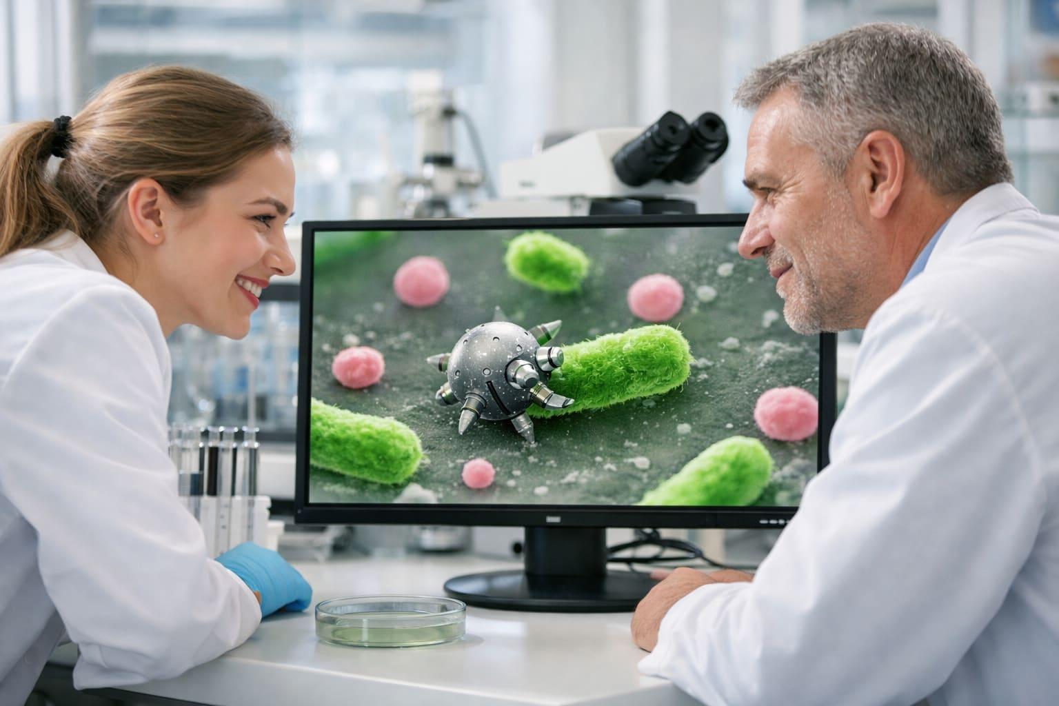 A nanoscale robotic cleaner can hunt, capture and remove bacteria