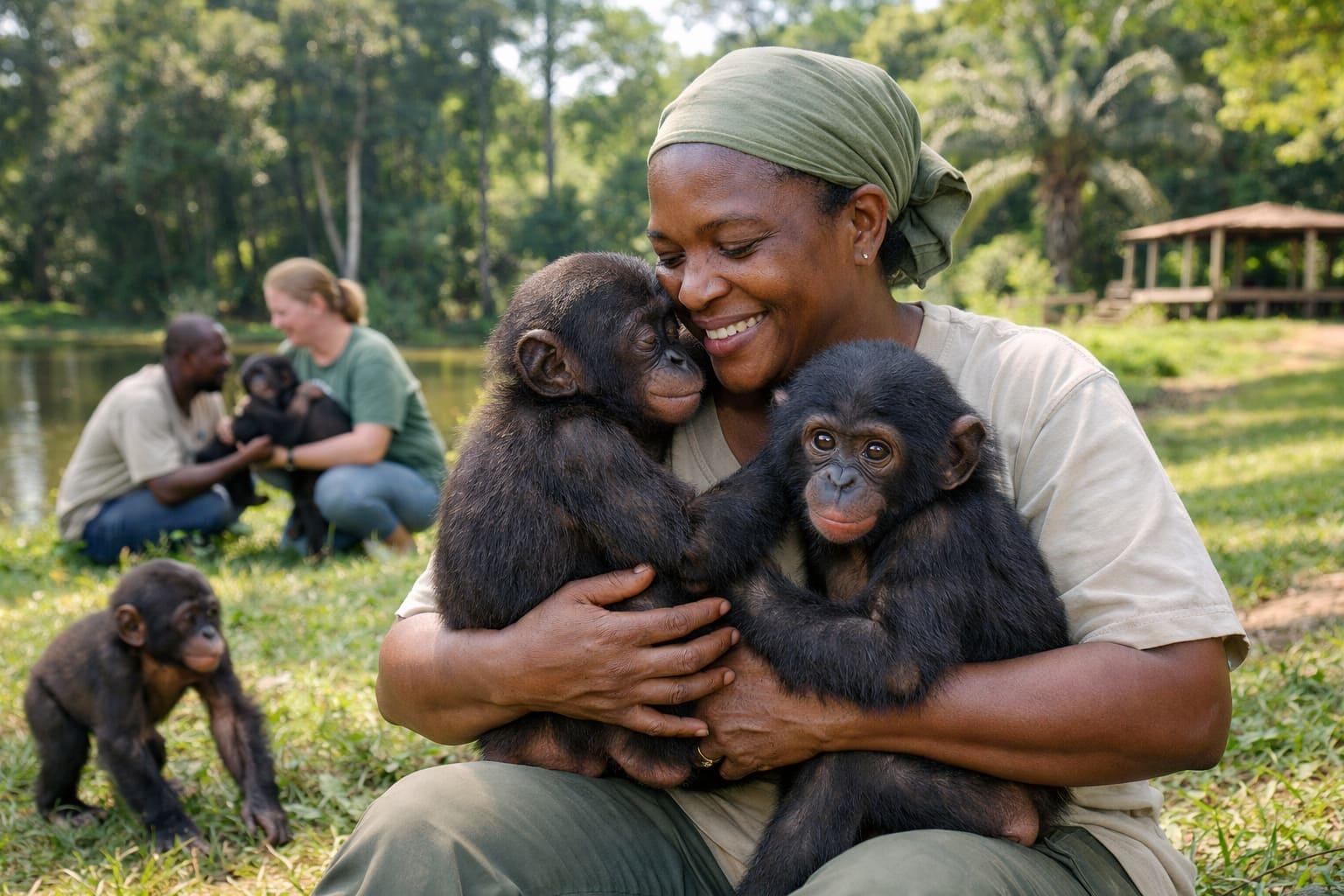 A rare sanctuary in Congo looks after baby bonobos away from poaching threat