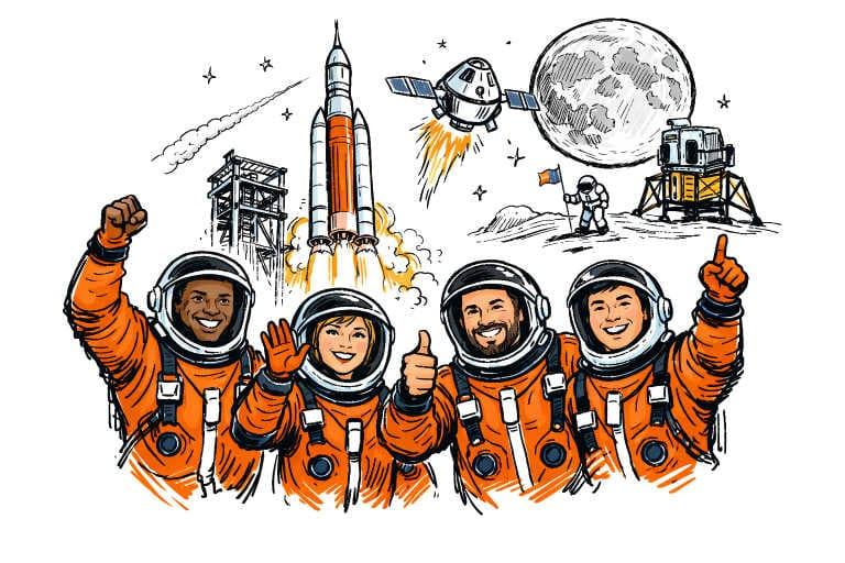 Artemis 2 crew blasts off on historic moon mission