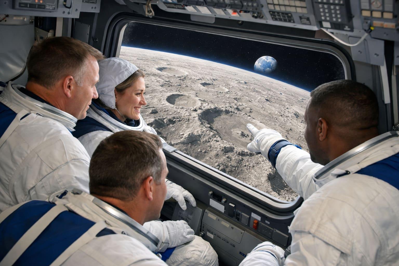 Artemis astronauts survey lunar surface on flyby, solar eclipse up next