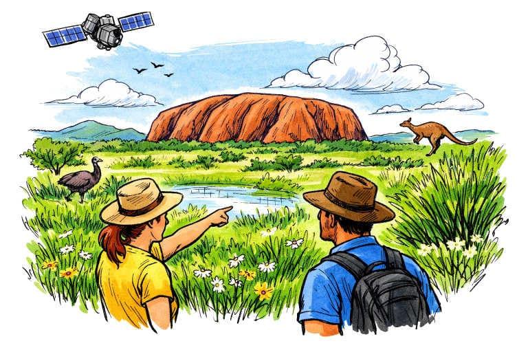 Australia’s Red Centre Transforms into a Lush Landscape