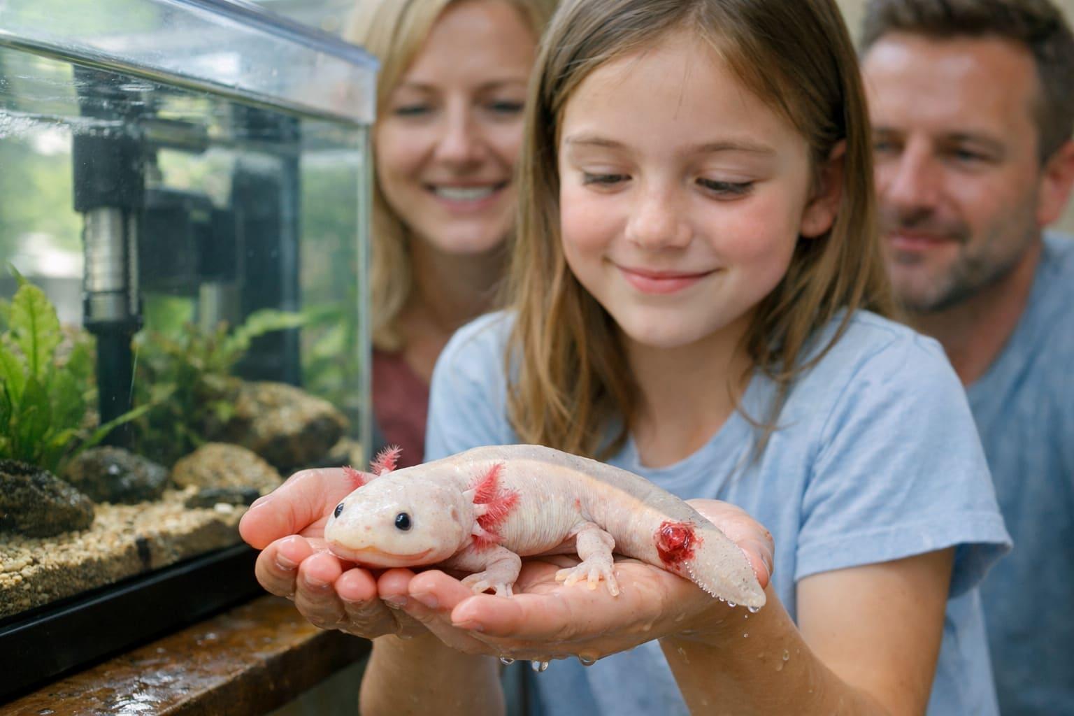 Dippy the injured axolotl rescued from Welsh river