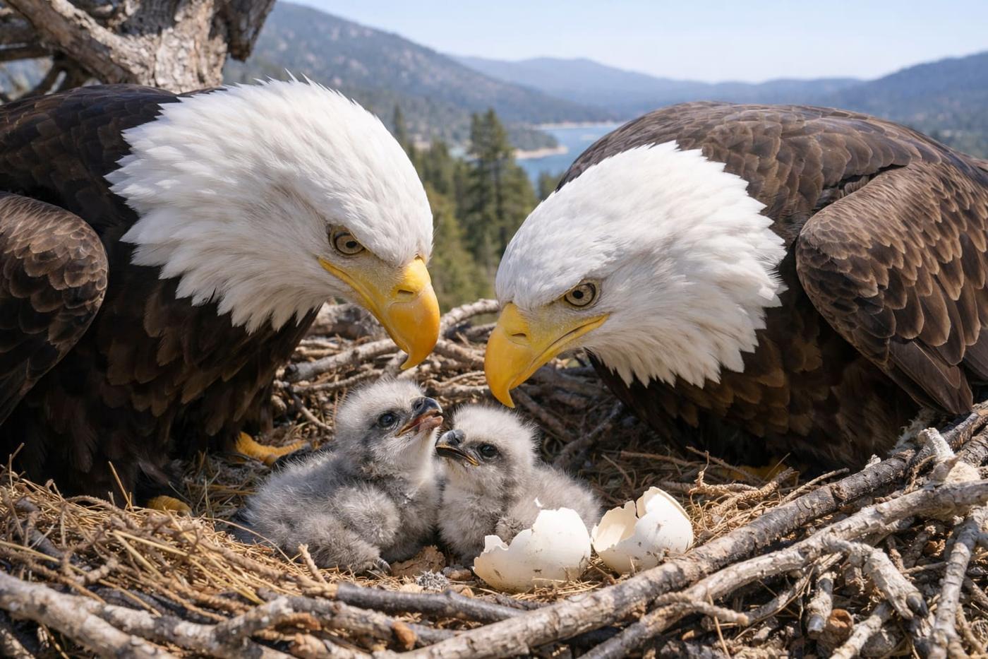 Hatchings of two California bald eagle chicks delight vast livestream audience