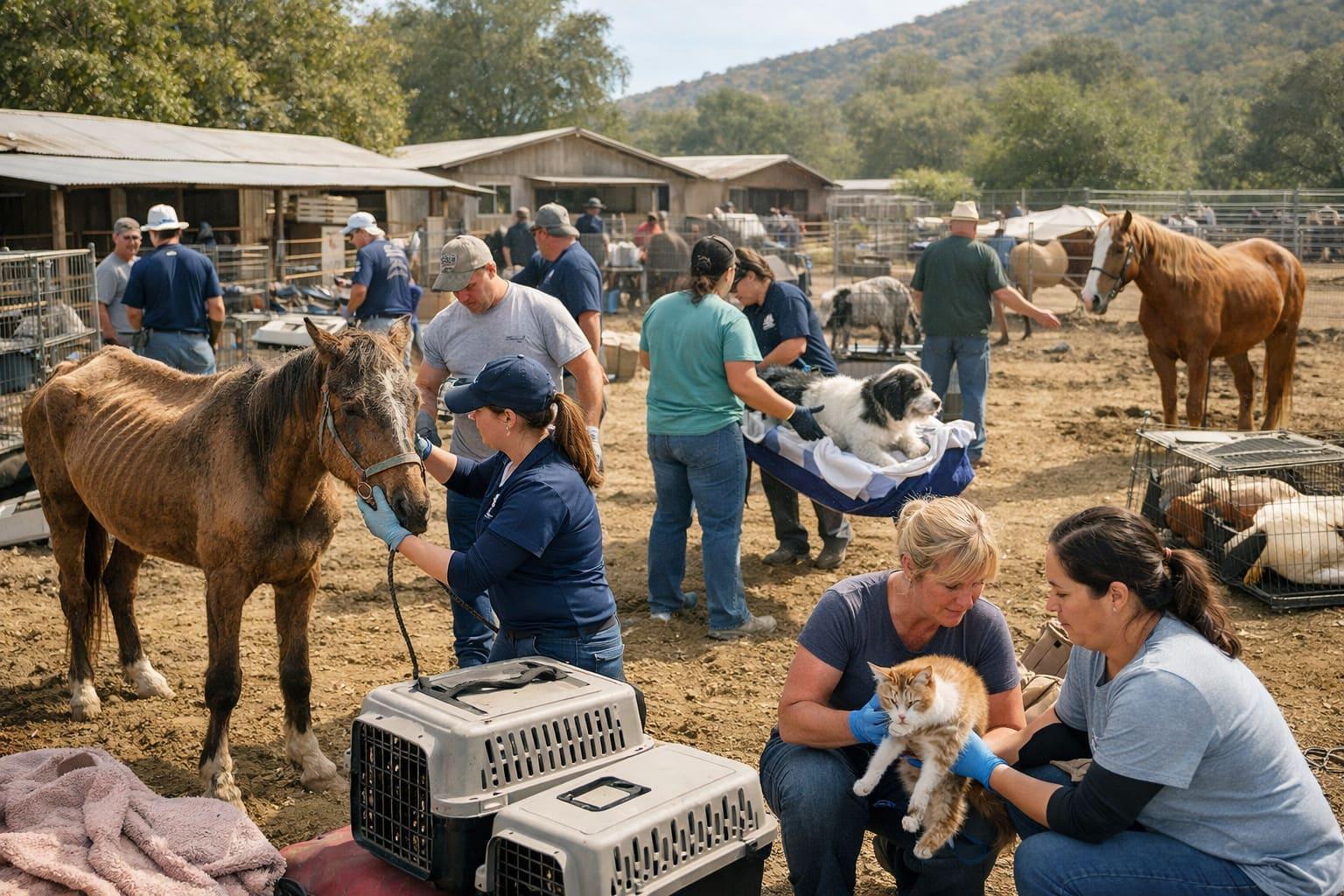 Hundreds of animals rescued from ‘appalling’ conditions at California sanctuary