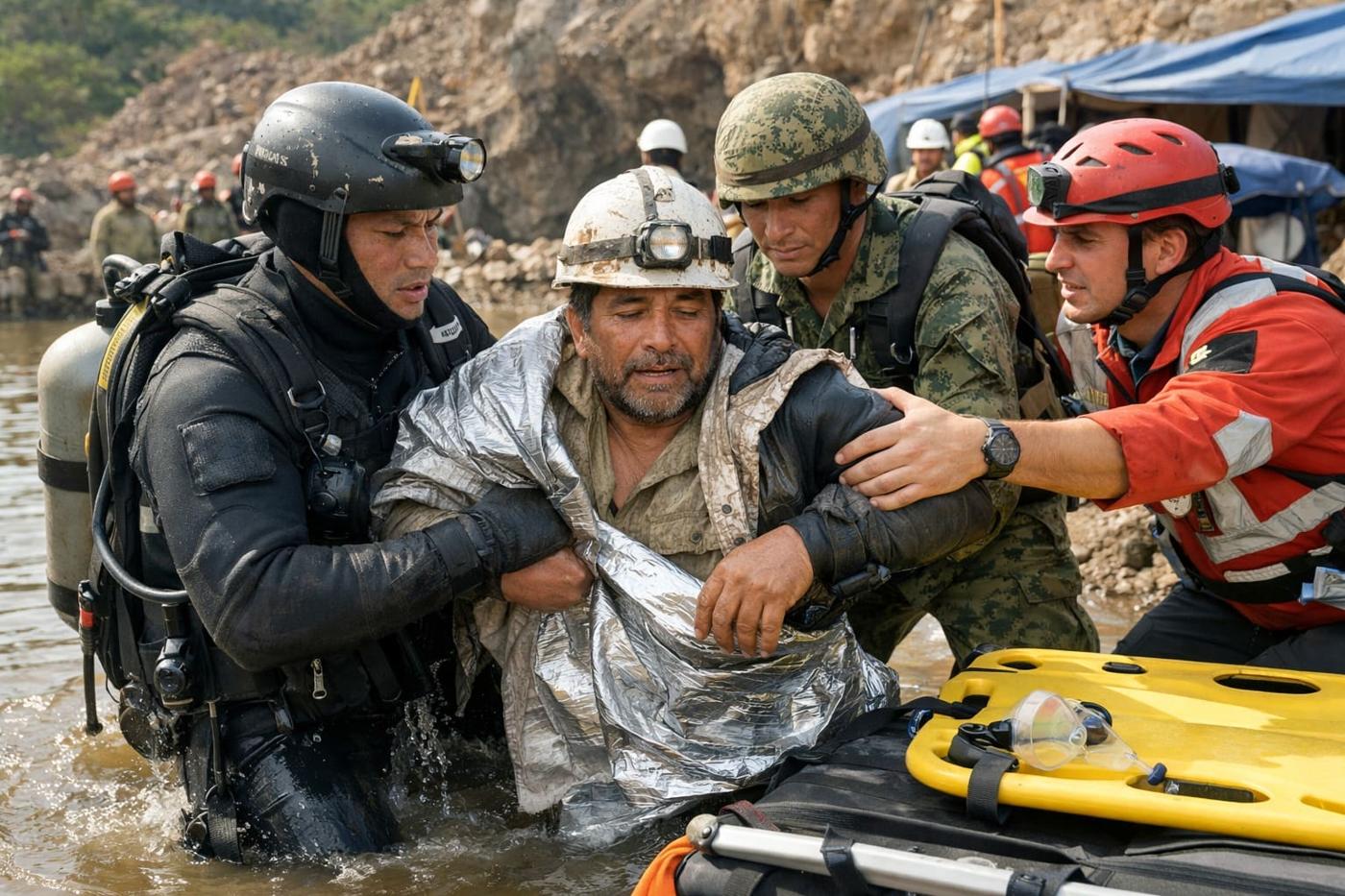 Man rescued after two weeks trapped in collapsed Mexico mine