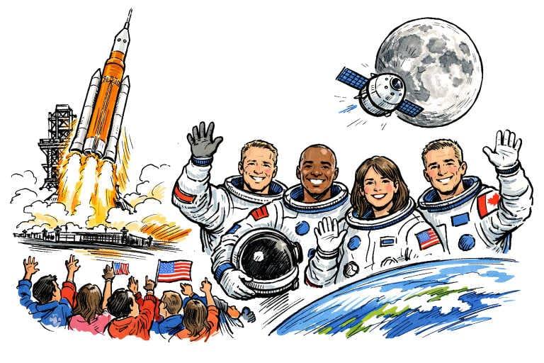 Artemis II marks Nasa’s new moon age, wrapped in patriotism and global promise