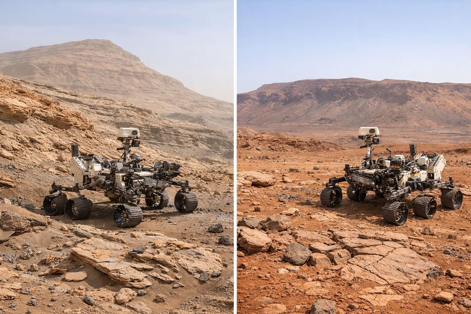 NASA’s Perseverance, Curiosity Panoramas Capture Two Sides of Mars