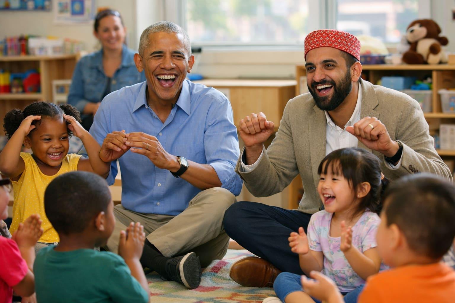Obama and Mamdani Sing with Children in New York