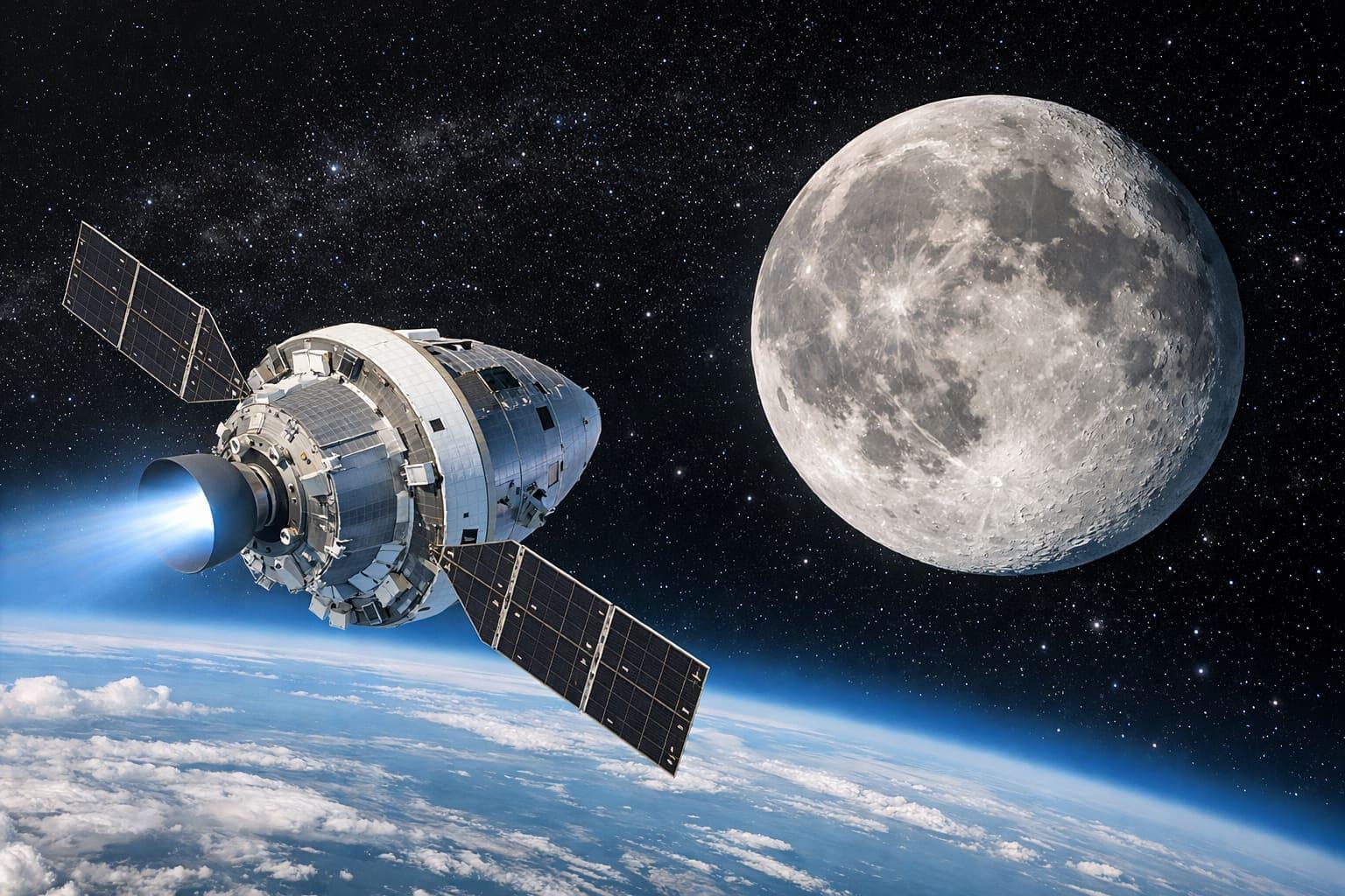 Orion Spacecraft Races Toward Historic Lunar Flyby in Artemis II Mission
