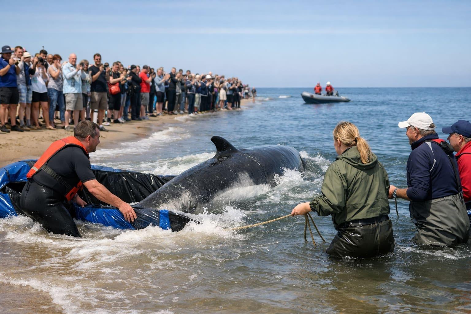Timmy the Stranded Whale Is Released After an Elaborate Rescue