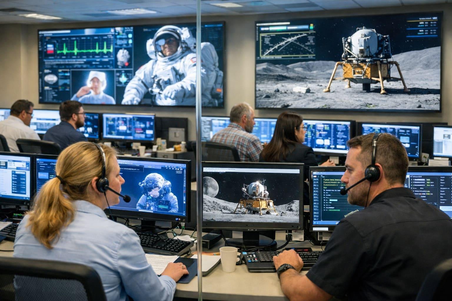 Twin NASA control rooms support Artemis safety, success