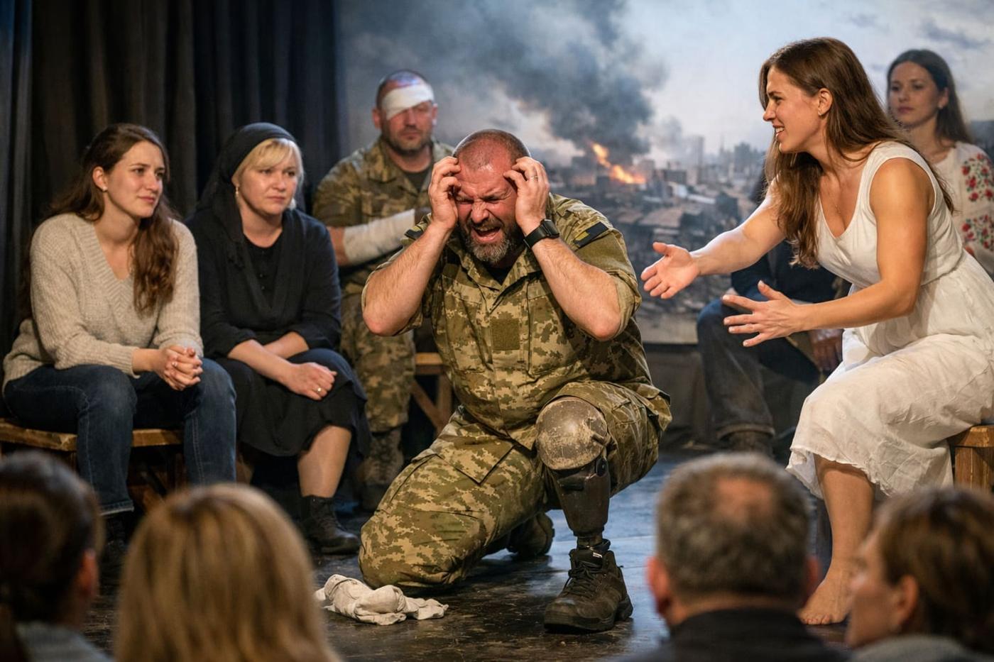 Ukraine’s veterans’ theatre turns war wounds into catharsis